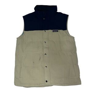 Patagonia Two-Tone Navy and Beige Puffer Vest